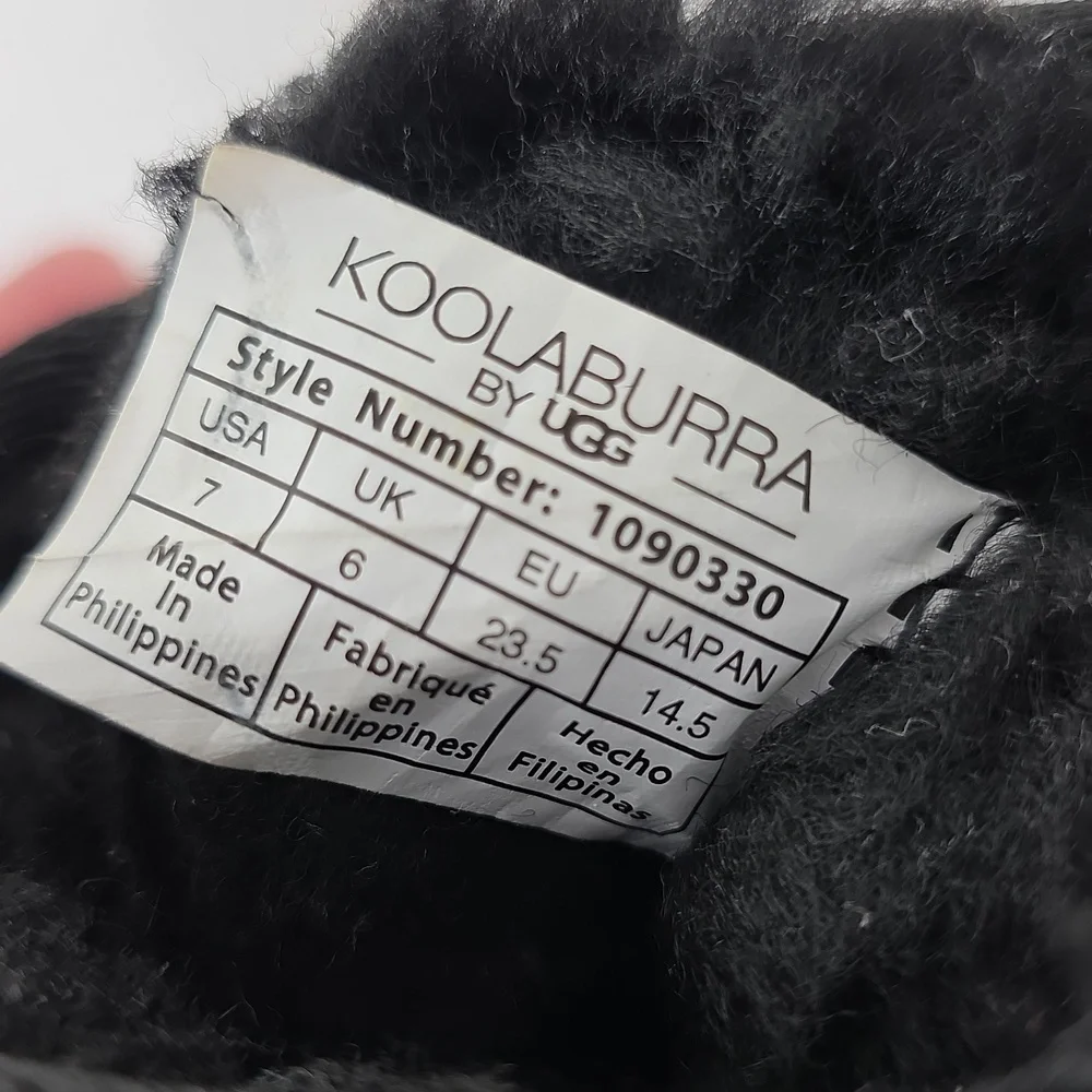Koolaburra by UGG Victoria Black Suede Short Boots Bow Detail Girl ‎ 7 1090330
